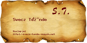 Svecz Tünde névjegykártya